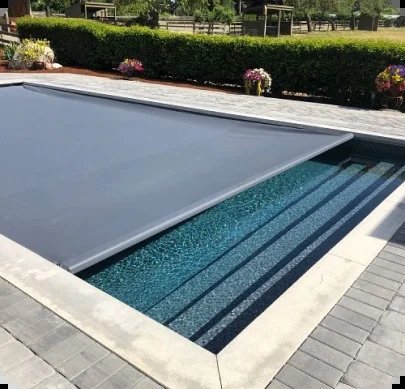 A Pool With A Cover Over It